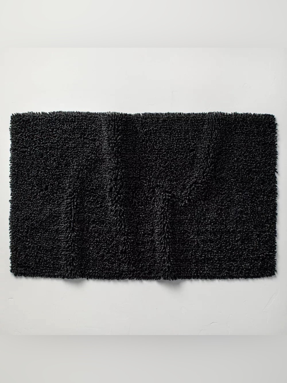 New Casaluna Cotton Looped Bath Rug Black 40x24” Large Bath Rug Melange Machine